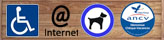 Accessible pour handicap�s, acces ADSL, animaux autoris�, ANCV accept�.